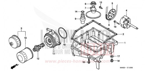 CARTER D'HUILE/POMPE A HUILE CBR900RRW de 1998